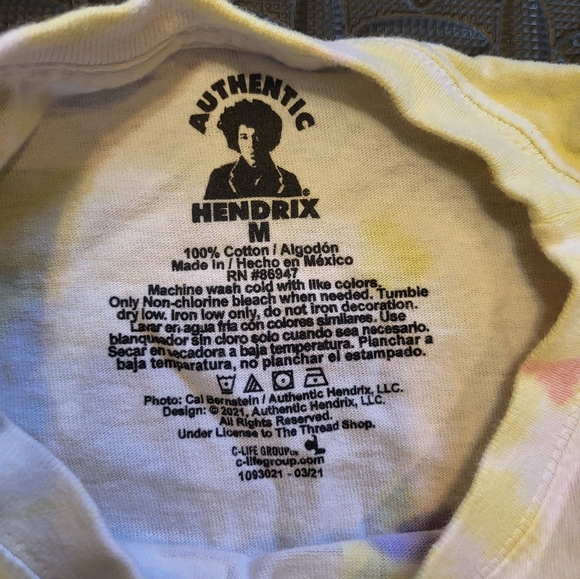 Jimi Hendrix Tie-Dye Graphic Band T-Shirt - Picture 3 of 4